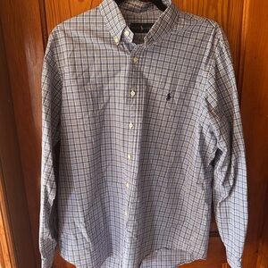 Polo by Ralph Lauren Yellow and Blue Casual Button Down Shirt